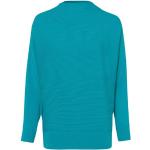 Reduzierte Blaue Unifarbene Oversize Langärmelige Zero Stehkragen Strickpullover aus Polyamid für Damen Größe S für den für den Herbst 