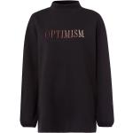 Reduzierte Schwarze Zero Stehkragen Damensweatshirts mit Puffärmeln aus Polyester Größe S 