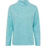 Reduzierte Cyanblaue Melierte Zero Stehkragen Damensweatshirts aus Polyamid Größe XS 
