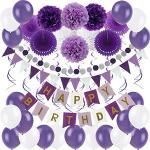 Violette Runde Geburtstagsbanner aus Papier 