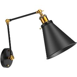 Zerodis Swing Arm Wandlampe, Vintage Industrie Loft Einstellbare Wandleuchten Ambient Beleuchtung Wohnkultur