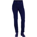 Marineblaue Zerres Cora Slim Fit Jeans mit Strass mit Reißverschluss aus Denim für Damen Übergrößen 