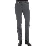 Dunkelgraue Zerres Cora Slim Fit Jeans mit Strass mit Reißverschluss aus Denim für Damen Größe S 