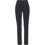 Schwarze Zerres Cora Slim Fit Jeans mit Reißverschluss aus Denim für Damen Größe L 