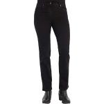 Reduzierte Schwarze Zerres Cora Slim Fit Jeans mit Strass mit Reißverschluss aus Denim für Damen Größe L 