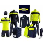 Zeus Apollo Fußball Set Teamwear Box 12-teilig Navy Neon Gelb 3XL