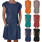Blaue Elegante Maxi Kurze Abendkleider aus Polyester für Damen Größe XL für Partys für den für den Sommer 