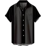 Schwarze Karo Business Stehkragen Herrenjeanshemden aus Flanell Größe M für den für den Sommer 