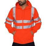 Orange Rollkragen Warnschutzjacken mit Reißverschluss aus Wolle mit Reflektoren für Herren Größe M für den für den Herbst 