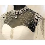 Silberne Vintage Schulterketten aus Kristall für Damen für die Braut 