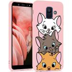 Reduzierte Pinke Samsung Galaxy A6 Hüllen Art: Slim Cases mit Tiermotiv mit Muster aus Silikon stoßfest für Damen 