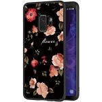 Schwarze Blumenmuster Samsung Galaxy S9 Hüllen Art: Slim Cases mit Muster aus Silikon stoßfest 