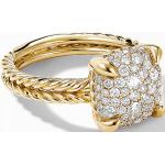 Silberne Goldringe aus Rosegold mit Diamant handgemacht für Damen Größe 67 