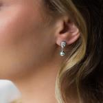 Nickelfreie Ohrhänger versilbert mit Echte Perle für Damen für die Braut 