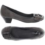 Reduzierte Graue Zign Shoes Pumps mit Nieten mit Nieten mit Schnalle aus Leder für Damen Größe 36 