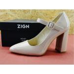 Reduzierte Beige Lack-Optik Zign Shoes High Heels & Stiletto-Pumps aus Leder für Damen Größe 39 zur Hochzeit 