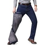 Reduzierte Blaue Straight Leg Jeans aus Denim für Herren Weite 42 für den für den Winter 