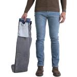 Blaue Winddichte Slim Fit Jeans mit Knopf aus Denim für Herren Weite 32 für den für den Winter 