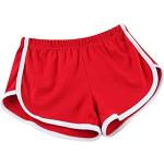 Rote Vintage High Waist Shorts für Damen Größe S für den für den Sommer 