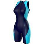 Zimco Elite Damen Kompressions-Triathlon-Anzug für Haut, Racing, Tri-Shorts, Marineblau/Aqua, Größe XXL