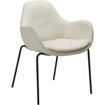 ZIMMER Armchair - Simply beige bouclé fabric with black legs