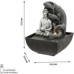 Schwarze Asiatische Cepewa Zimmerbrunnen Feng Shui mit Buddha-Motiv aus Kunststein 
