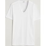 Weiße Kurzärmelige Zimmerli of Switzerland V-Ausschnitt T-Shirts für Herren Größe XXL 