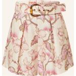 Pinke Blumenmuster ZIMMERMANN Wear High Waist Shorts mit Reißverschluss aus Baumwolle für Damen Größe M 