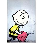Braune Moderne Banksy Charlie Brown Digitaldrucke 