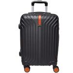 Zimmert Leather Handgepäck- Koffer- Gepäck Serie S-TICE Gr-S: Funktionaler Hartschalen Trolley im coolen Look, schwarz/braun 40 Liter