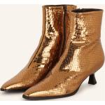 Reduzierte ZINDA Spitze Kitten-Heel-Absatz Ankle Boots & Klassische Stiefeletten mit Reißverschluss aus Leder für Damen Größe 37 