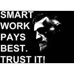 Zitate Poster Leinwandbild Auf Keilrahmen - Smart Work Pays Best. Trust It!, Conor McGregor (40 x 40 cm)