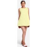 Zitronengelbe Ärmellose Mini Tunika-Kleider für Damen 