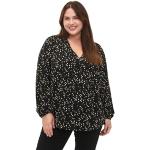Schwarze Langärmelige Zizzi V-Ausschnitt Hemdblusen für Damen Größe XL Große Größen 
