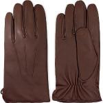 Braune Elegante Touchscreen-Handschuhe mit Weihnachts-Motiv aus Leder für Herren Größe XL für den für den Winter 