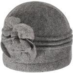 Graue Vintage Damenhüte aus Wolle Einheitsgröße für den für den Winter 