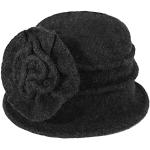 Dunkelgraue Vintage Damenhüte aus Wolle Einheitsgröße für den für den Winter 