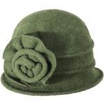 Grüne Vintage Damenhüte aus Wolle Einheitsgröße für den für den Winter 