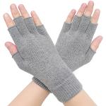 Dunkelgraue Unifarbene Fingerlose Handschuhe & Halbfinger-Handschuhe für Damen Einheitsgröße für den für den Winter 