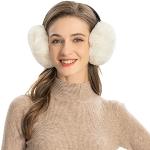 Weiße Elegante Ohrenschützer & Ohrenwärmer aus Kunstfell für Damen Einheitsgröße für den für den Winter 
