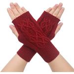 Burgundfarbene Unifarbene Fingerlose Handschuhe & Halbfinger-Handschuhe für Damen Einheitsgröße für den für den Winter 