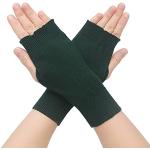 Grüne Unifarbene Fingerlose Handschuhe & Halbfinger-Handschuhe für Damen Einheitsgröße für den für den Winter 