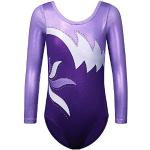 ZNYUNE Kinder Gymnastik Trikot Klassisch Gymnastikanzug Langarm für Mädchen 197 Purple 8A