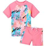 Peachfarbene Sportbadeanzüge & Schwimmanzüge für Kinder mit Fee-Motiv aus Polyamid für Mädchen 2-teilig für den für den Sommer 
