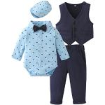 Blaue Erstausstattungen für Babys aus Baumwolle für Babys 4-teilig für den für den Sommer 