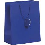 Geschenktaschen blau-silber 10x10x4cm Geschenkverpackung Tüte Tragetasche