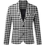 Schwarze Karo Elegante Tweed-Sakkos mit Knopf aus Tweed für Herren Größe M 