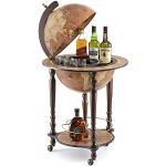 Zoffoli Globus Bar Da Vinci Rust 40 cm Weltkugel Hausbar mit Lenkrollen - Barschrank Getränkefach aus Nussbaumholz für Whiskey und Getränke