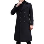Reduzierte Schwarze Unifarbene Elegante Maxi Trenchcoats lang mit Knopf für Herren Größe M für den für den Herbst 