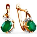 Grüne Elegante Ohrhänger aus Rosegold mit Onyx für Damen 2-teilig 